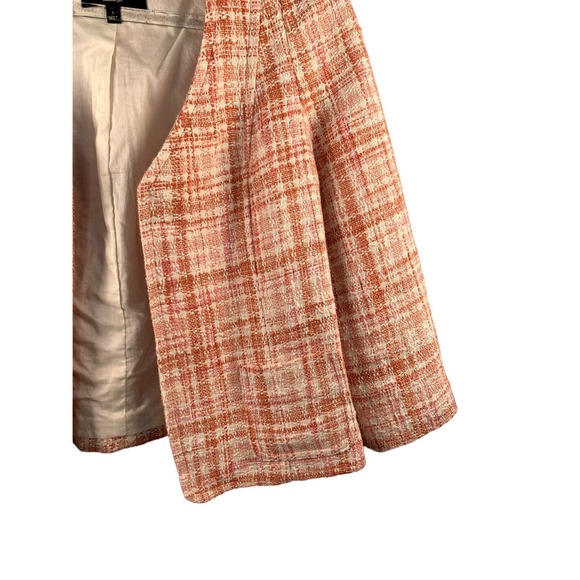 Talbots Cotton Blend Tweed Style Orange/White Jacket 6 Blazer - Picture 4 of 7